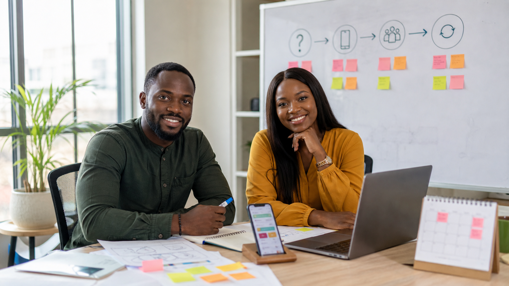 Nigerian startup founder and marketing strategist planning an app launch journey