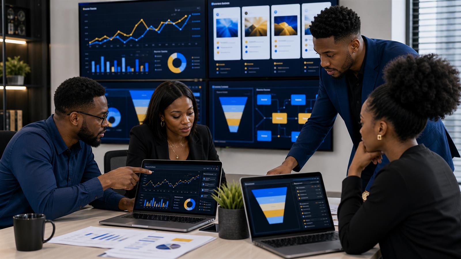 Paid media strategist reviewing Google Ads campaign data, keyword intent, and conversion tracking for a Nigerian business