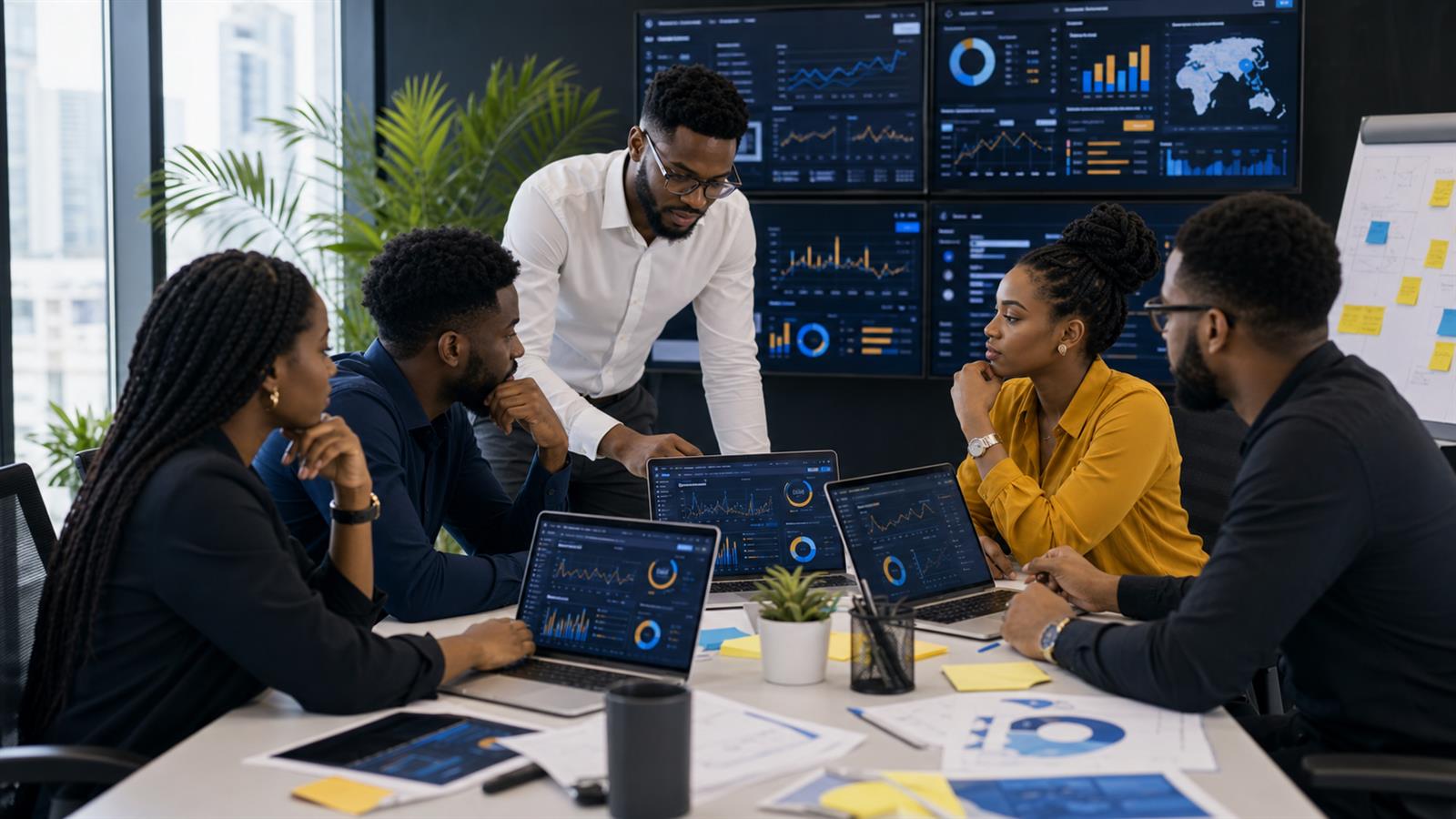 SEO specialist reviewing website performance and growth opportunities for a Nigerian company