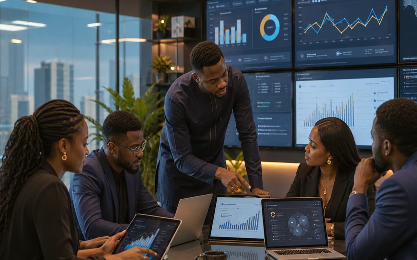 SEO strategist reviewing rankings, page structure, and search opportunities for a Nigerian business